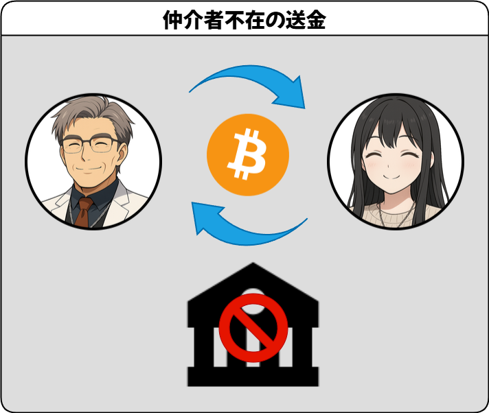 仲介者不在の送金
